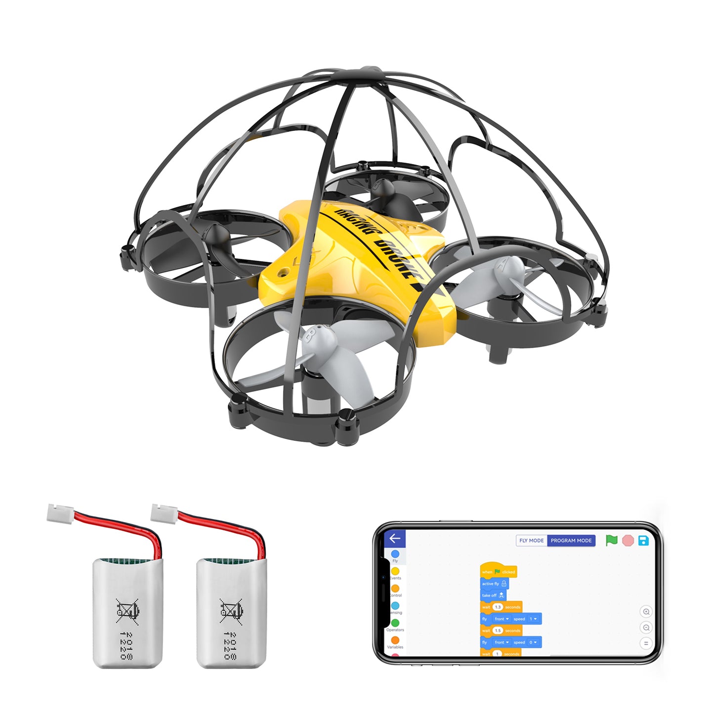 APEX AT-66BL Mini Programmable Educational Coding Drone for Kids ,Scratch Programming Toy,APP and Remote Control Drone