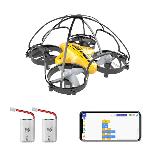 APEX AT-66BL Mini Programmable Educational Coding Drone for Kids ,Scratch Programming Toy,APP and Remote Control Drone